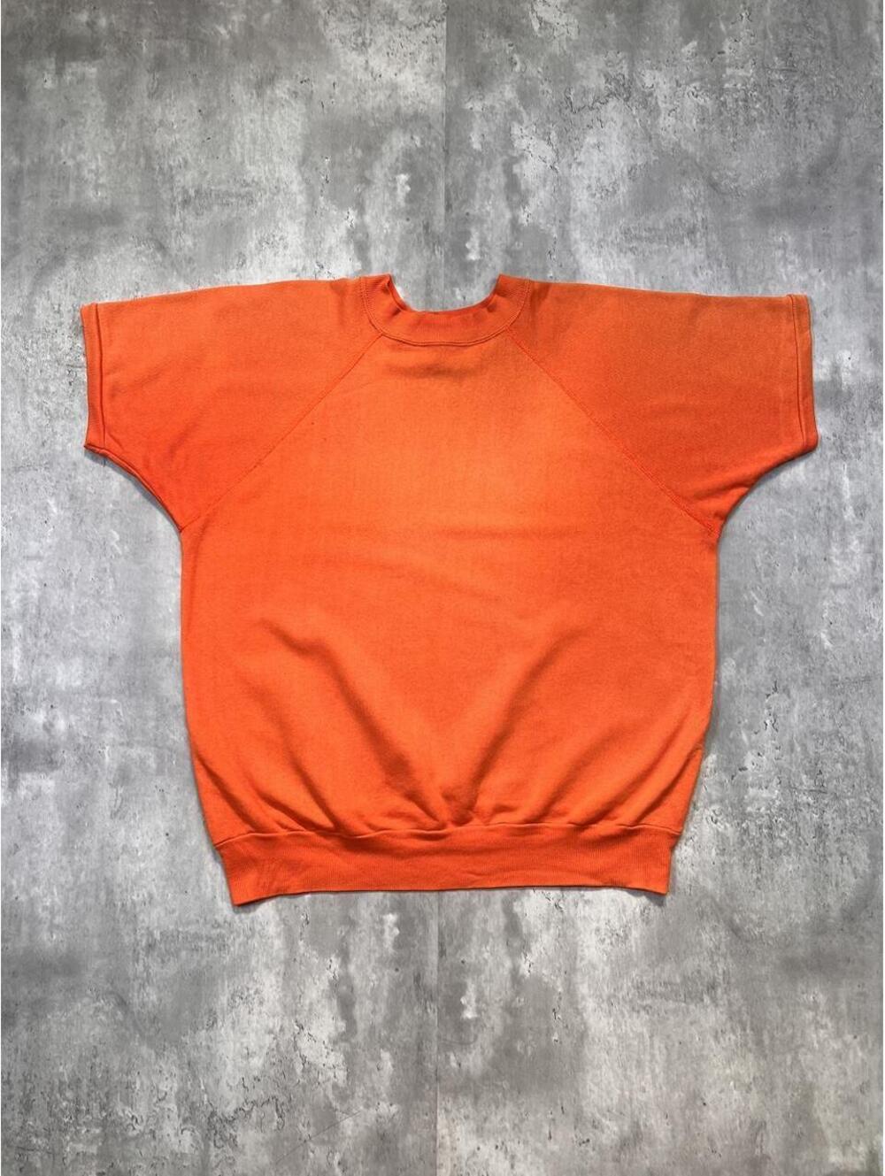Vintage 60s Orange Short Sleeve Sweatshirt Raglan Blank